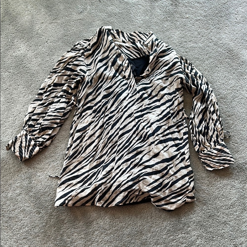 Banana Republic Zebra Print Blouse Dress NWT